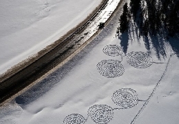 Unexplained figures in the snow